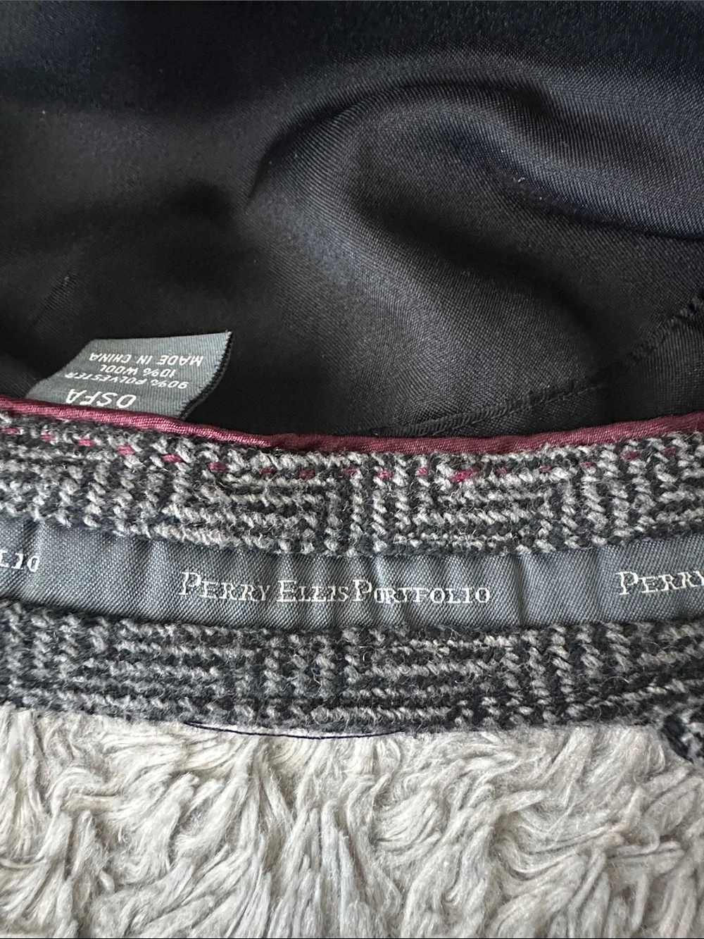 Perry Ellis herringbone patterned